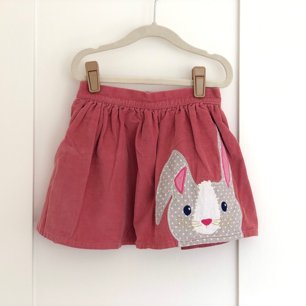 Mini Boden bunny applique corduroy skirt 5-6y